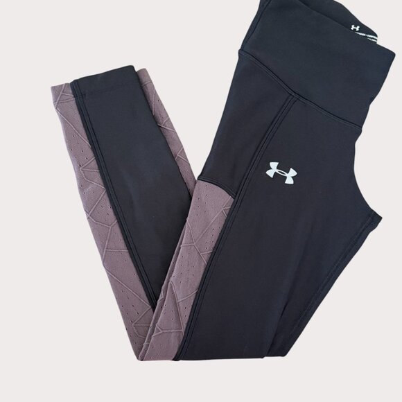 Under Armour Pants - Under Armour Black/Lilac Compression Pants Size Medium